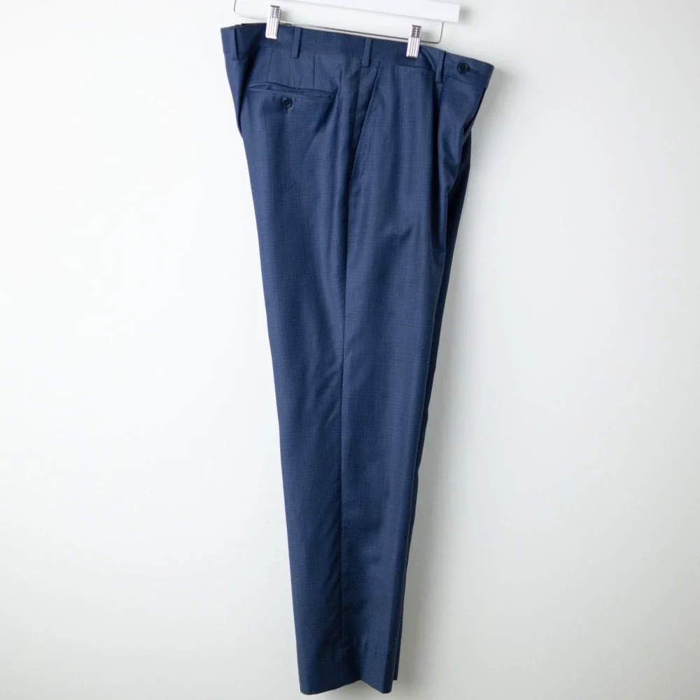 Ermenegildo Zegna Milano Wool Dress Pants Mens 36x29 Blue Flat Italy Luxury